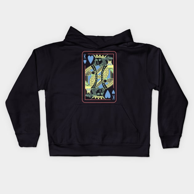 King of Hearts Night Mode Kids Hoodie by inotyler